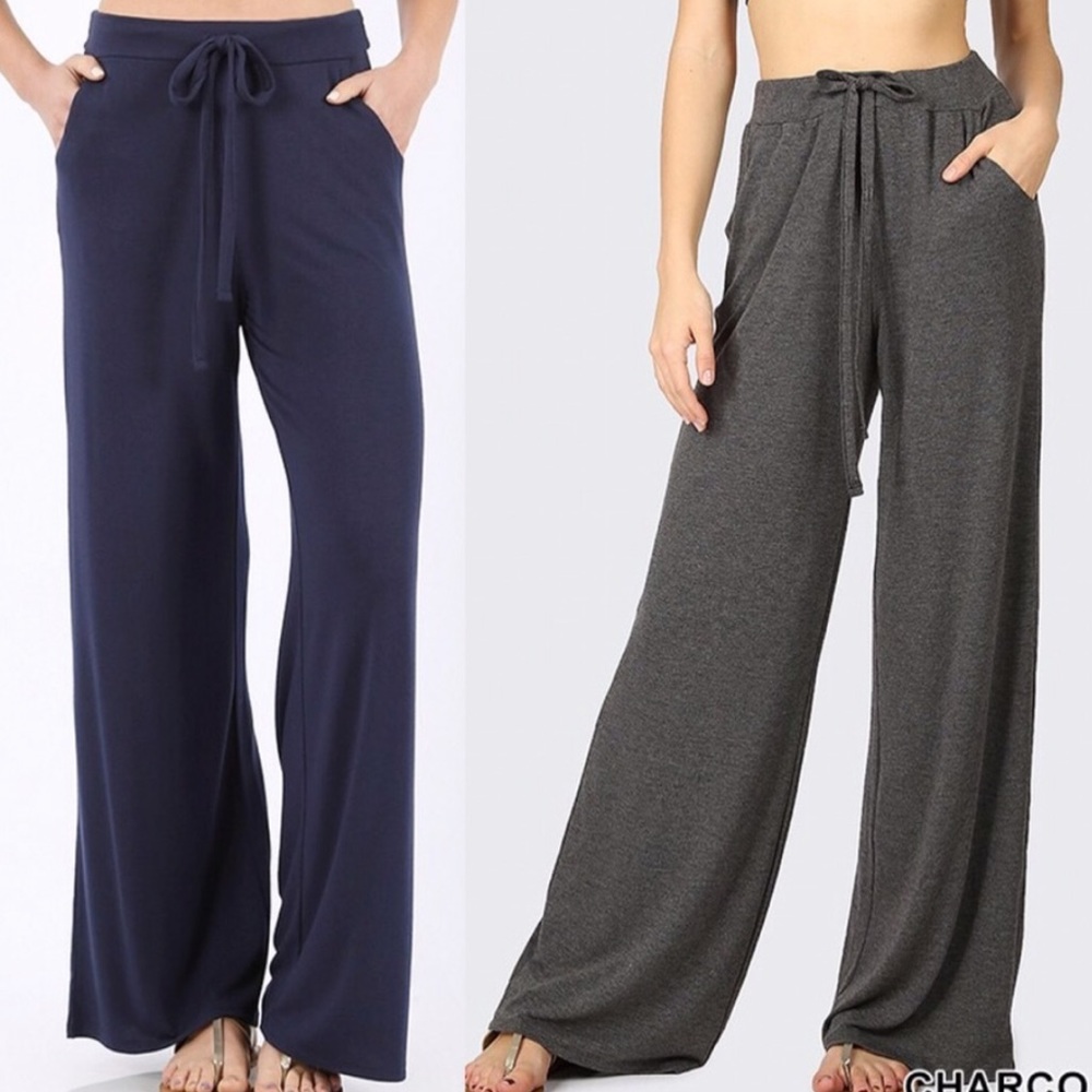 Softest causal trousers wide leg pants lounge